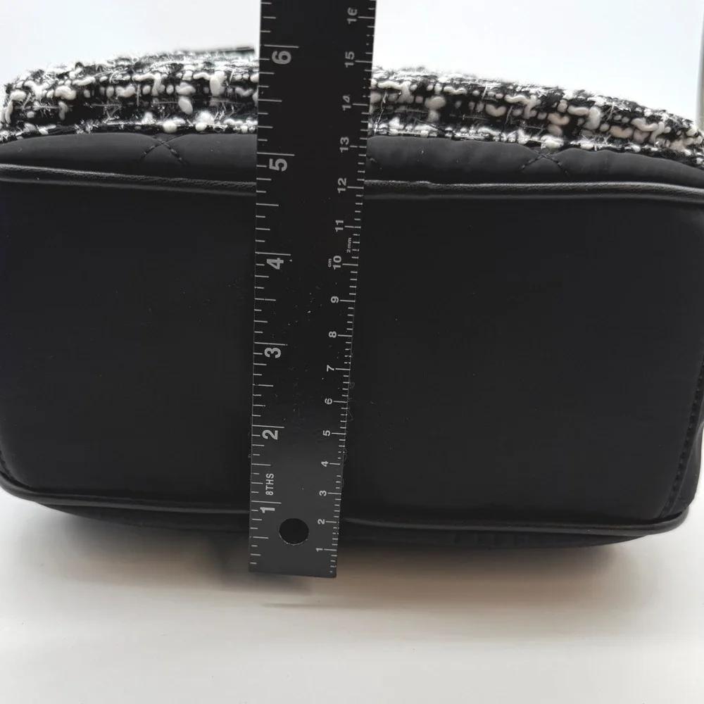 Badgley‎ Mischka Diamond Quilted Nylon & Tweed Small Backpack Black